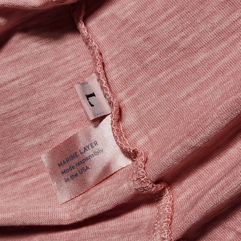 women's MARINE LAYER Swing Crew crewneck T-Shirt dusty rose Pink Supima/Modal L - Picture 4 of 5
